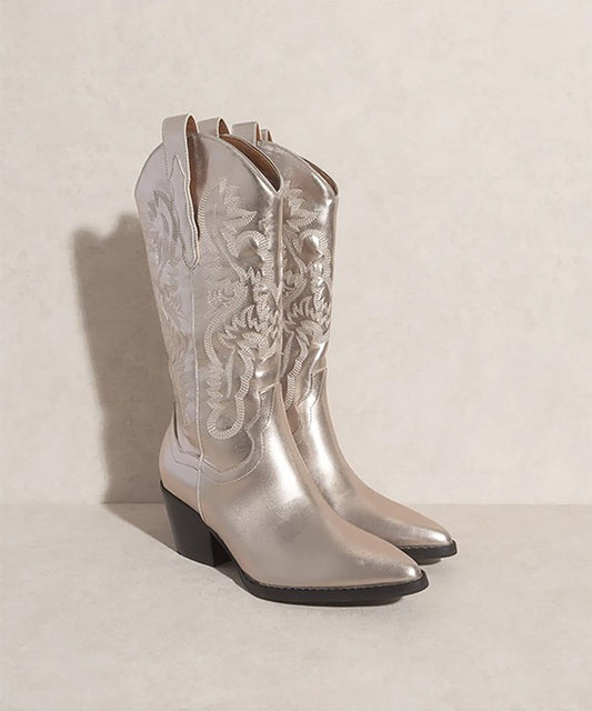 AMAYA- Metallic Western Boots