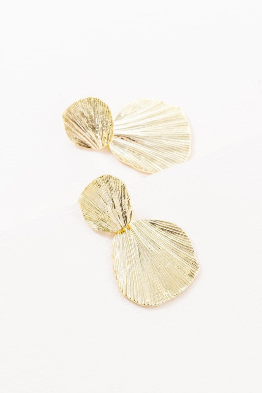 Gold Shell Drop Earrings