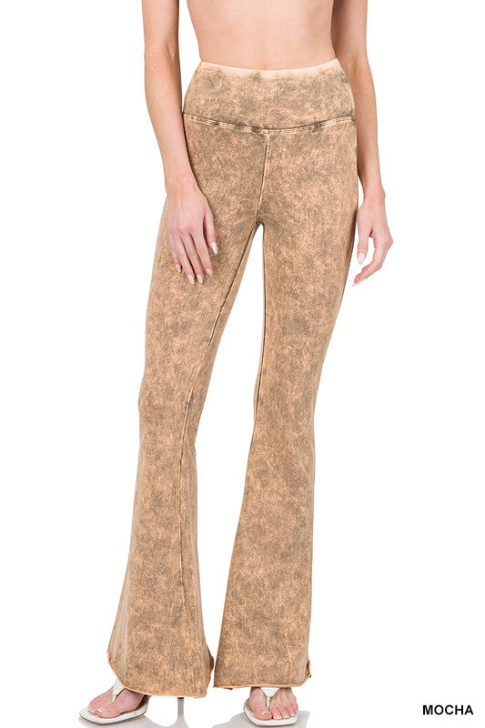 ACID WASH HIGH WAIST RAW EDGE HEM PANTS – Rose B Company