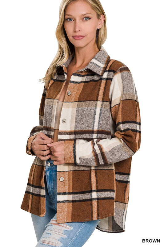 YARN DYED PLAID SHACKET