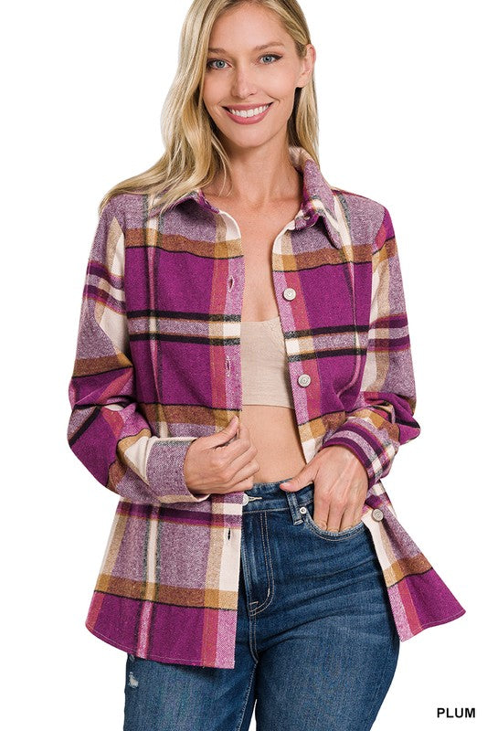 YARN DYED PLAID SHACKET