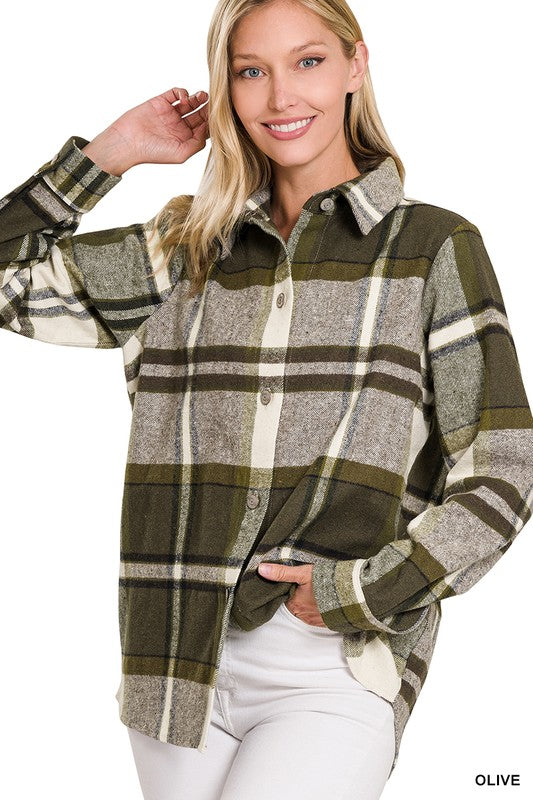 YARN DYED PLAID SHACKET