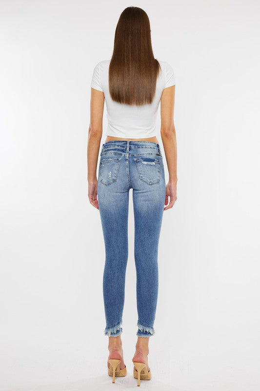 MID RISE ANKLE SKINNY JEANS