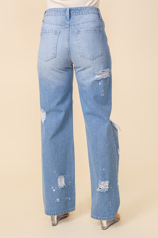 Distressed High Waisted Jeans