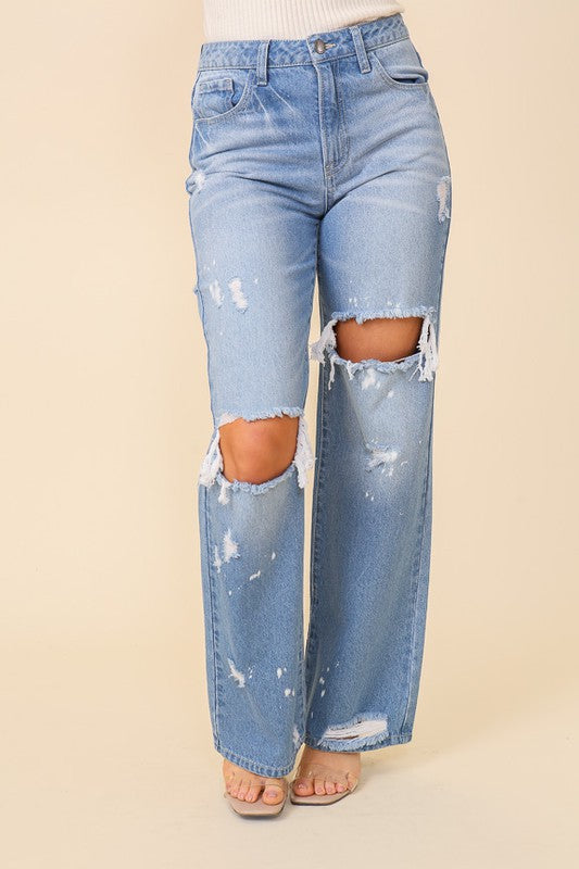 Distressed High Waisted Jeans