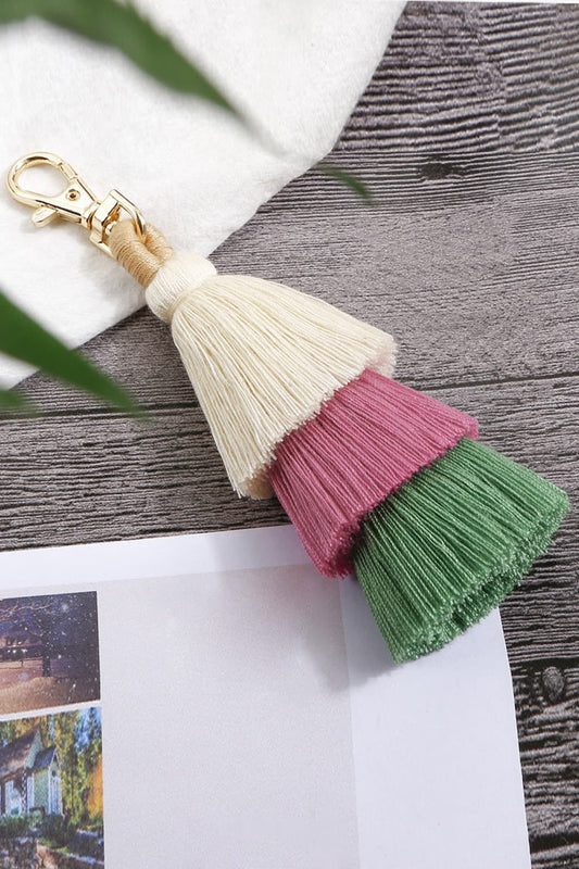 Layered Tassel Keychain